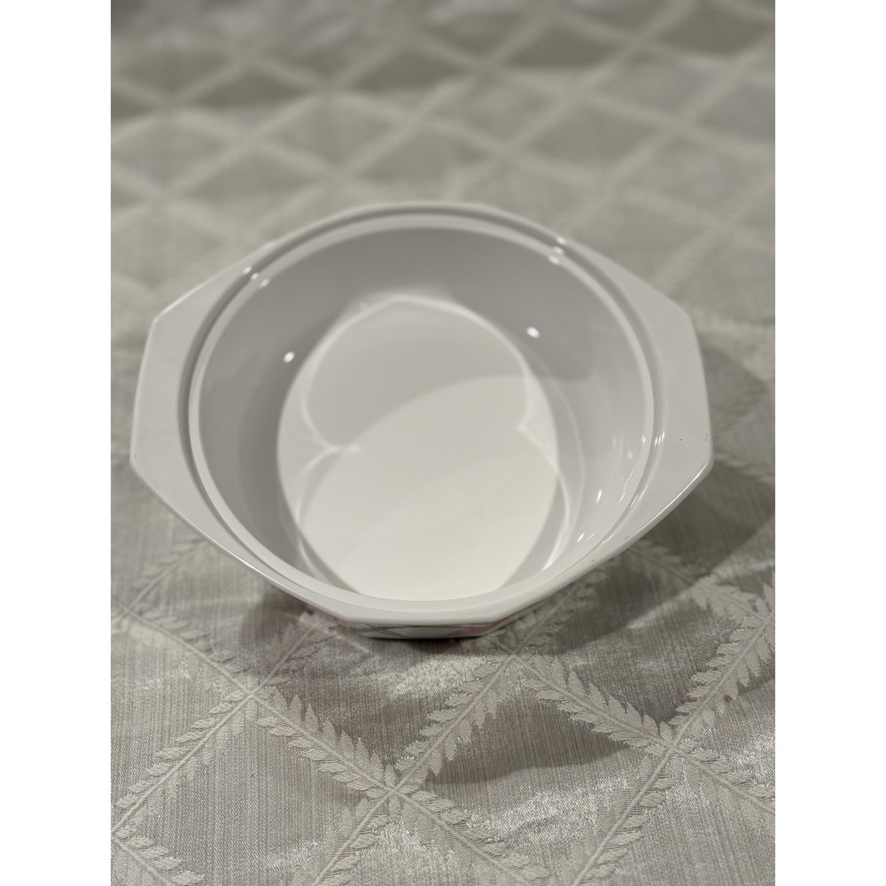 Vtg Mikasa Fire & Ice Silk Flowers Covered Casserole Dish 80's Glass Lid AA009 - Picture 3 of 8